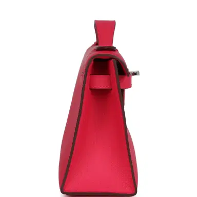 HERMÈS Hermes Kelly Pochette Rose Mexico Swift Palladium Hardware | Thumbnail 3