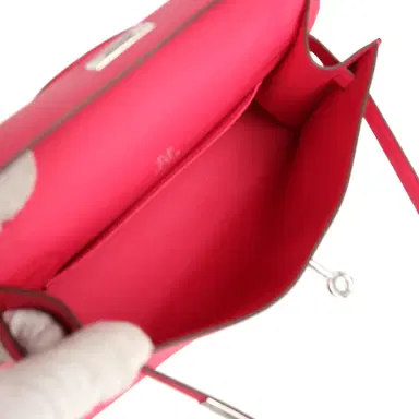 HERMÈS Hermes Kelly Pochette Rose Mexico Swift Palladium Hardware | Thumbnail 8