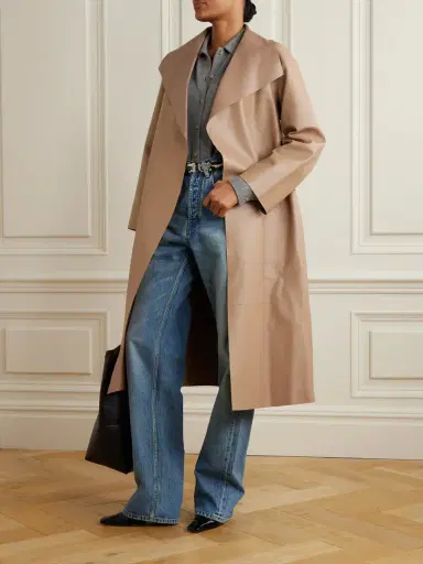 Nour Hammour Birthday Paneled Leather Coat | Thumbnail 2