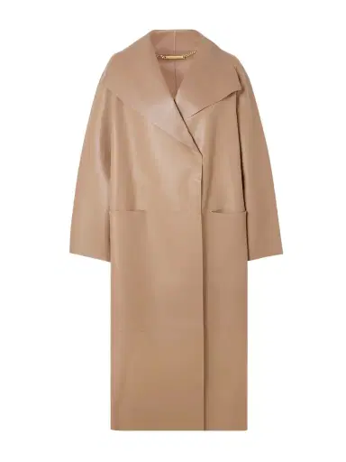 Nour Hammour Birthday Paneled Leather Coat | Thumbnail 1