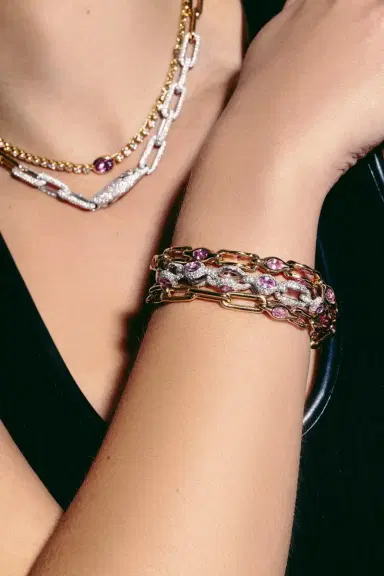 Uniform Object Pink Sapphire Diamond Heavy Bracelet | Thumbnail 2 Uniform Object Pink Sapphire Diamond Heavy Bracelet | Thumbnail 2