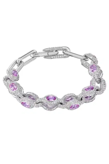 Uniform Object Pink Sapphire Diamond Heavy Bracelet | Thumbnail 1 Uniform Object Pink Sapphire Diamond Heavy Bracelet | Thumbnail 1