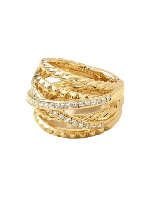 David Yurman Crossover® Trio Six Row 18-karat Gold Diamond Ring