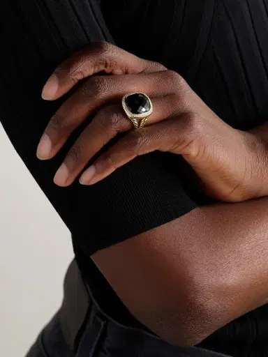 David Yurman Albion® 18- Karat Gold, Onyx And Diamond Ring | Thumbnail 2 David Yurman Albion® 18- Karat Gold, Onyx And Diamond Ring | Thumbnail 2