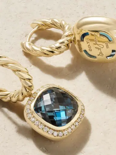 David Yurman Albion® 18-karat Gold, Topaz And Diamond Earrings | Thumbnail 3 David Yurman Albion® 18-karat Gold, Topaz And Diamond Earrings | Thumbnail 3