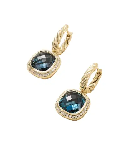 David Yurman Albion® 18-karat Gold, Topaz And Diamond Earrings | Thumbnail 1 David Yurman Albion® 18-karat Gold, Topaz And Diamond Earrings | Thumbnail 1