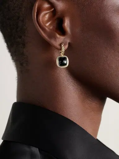 David Yurman Albion® 18-karat Gold, Onyx And Diamond Earrings | Thumbnail 2 David Yurman Albion® 18-karat Gold, Onyx And Diamond Earrings | Thumbnail 2