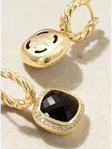 David Yurman Albion® 18-karat Gold, Onyx And Diamond Earrings | Thumbnail 3 David Yurman Albion® 18-karat Gold, Onyx And Diamond Earrings | Thumbnail 3