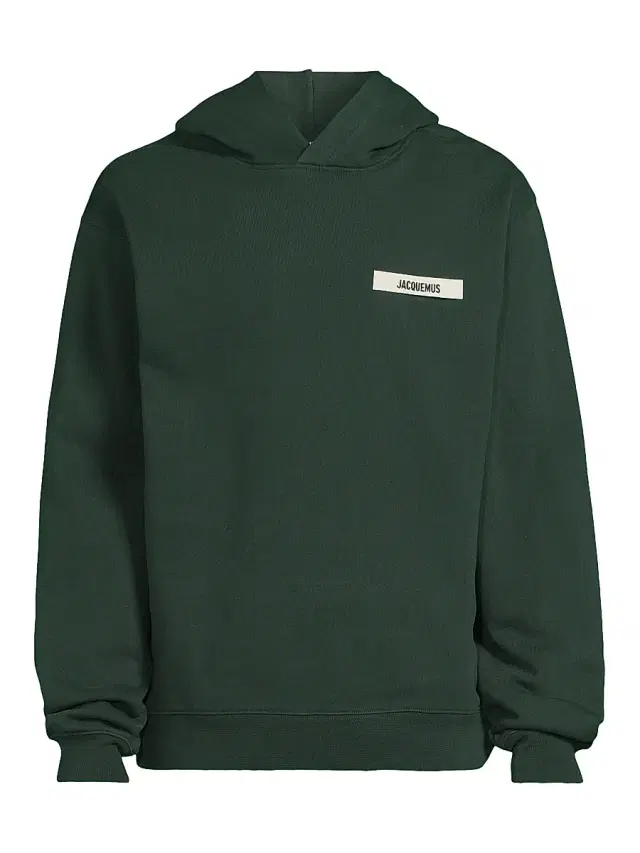 Men's Grosgrain Cotton Hoodie - Dark Green