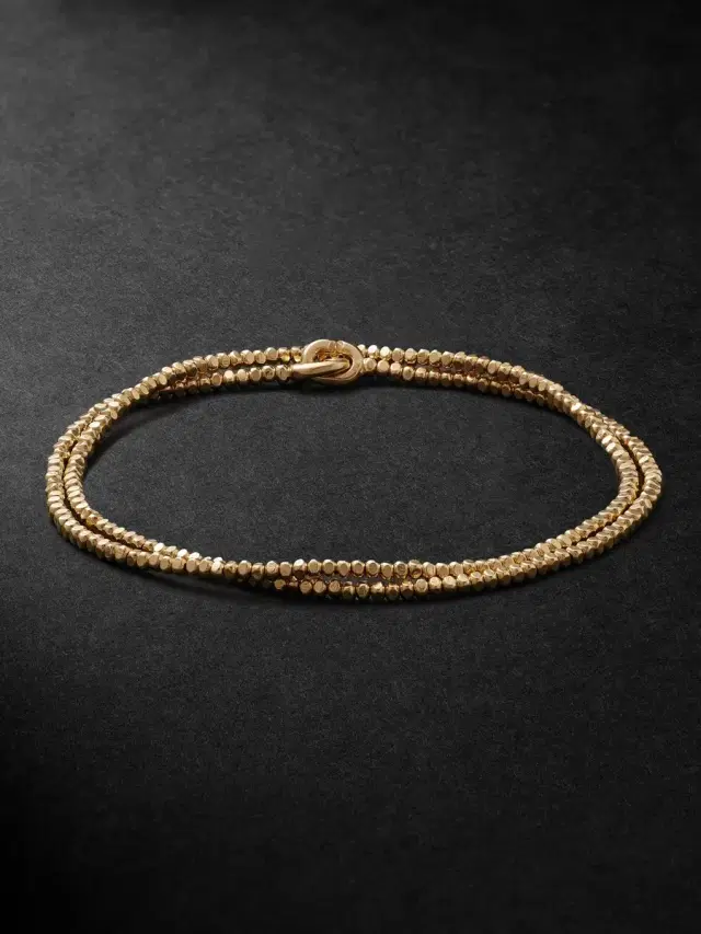 Noix 18-Karat Gold Beaded Wrap Bracelet - Men