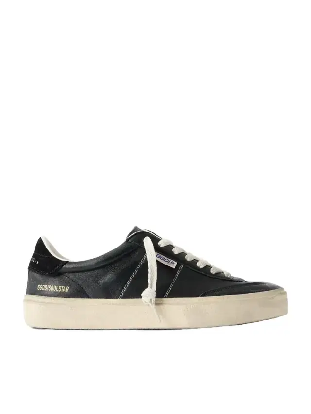 Soul-Star Suede-Trimmed Distressed Leather Sneakers - Men