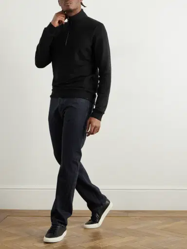Derek Rose Cotton and Modal-Blend Jersey Half-Zip Sweatshirt - Men | Thumbnail 2 Derek Rose Cotton and Modal-Blend Jersey Half-Zip Sweatshirt - Men | Thumbnail 2