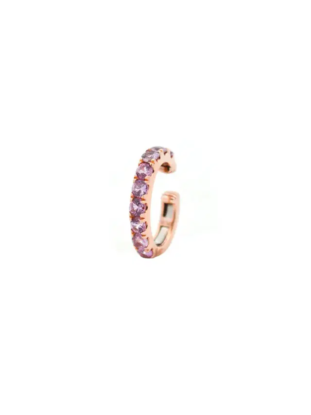0.61ct Pink Sapphire 18K Gold Ear Cuff