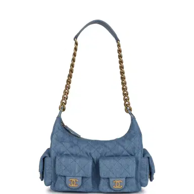 Chanel Chanel Large Cargo Hobo Bag Light Blue Washed Denim Brushed Gold Hardware | Thumbnail 7 Chanel Chanel Large Cargo Hobo Bag Light Blue Washed Denim Brushed Gold Hardware | Thumbnail 7