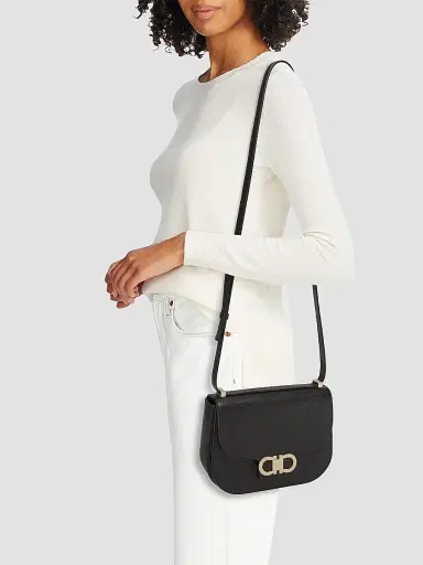 Ferragamo Women's Small Double Gancio Saddle Bag | Thumbnail 2 Ferragamo Women's Small Double Gancio Saddle Bag | Thumbnail 2