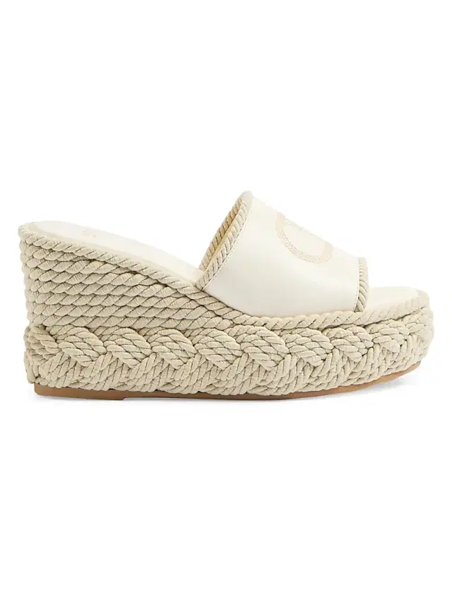Valentino Garavani Women's VLogo Torchon 100MM Wedge Slides in Nappa -   Sandals