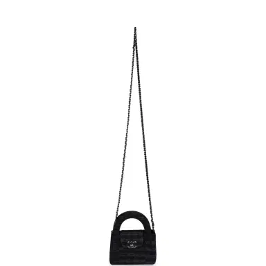 Chanel Chanel Nano Kelly Shopper Black and Grey Printed Denim Ruthenium Hardware | Thumbnail 7 Chanel Chanel Nano Kelly Shopper Black and Grey Printed Denim Ruthenium Hardware | Thumbnail 7