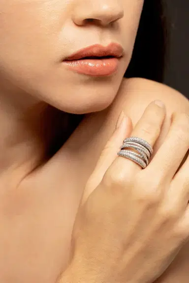 SIDNEY GARBER Diamond Scribble Ring - White Gold | Thumbnail 2 SIDNEY GARBER Diamond Scribble Ring - White Gold | Thumbnail 2