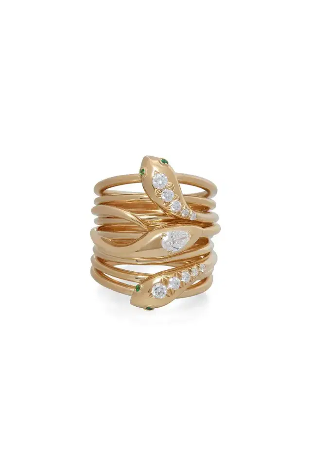 SIDNEY GARBER Three Headed Serpentine Ring