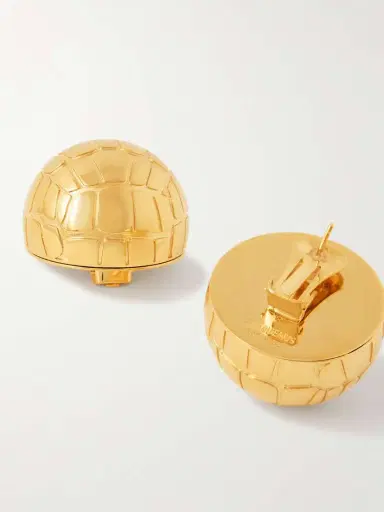 Jacquemus Salon Textured Gold-tone Earrings | Thumbnail 3