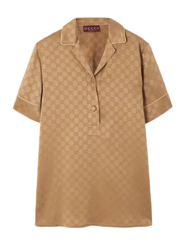 Gg Hammered Satin-jacquard Shirt