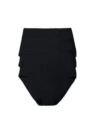 Natori Women's Bliss Bare Cotton High Waist Brief 3-Pack - Black | Thumbnail 1 Natori Women's Bliss Bare Cotton High Waist Brief 3-Pack - Black | Thumbnail 1