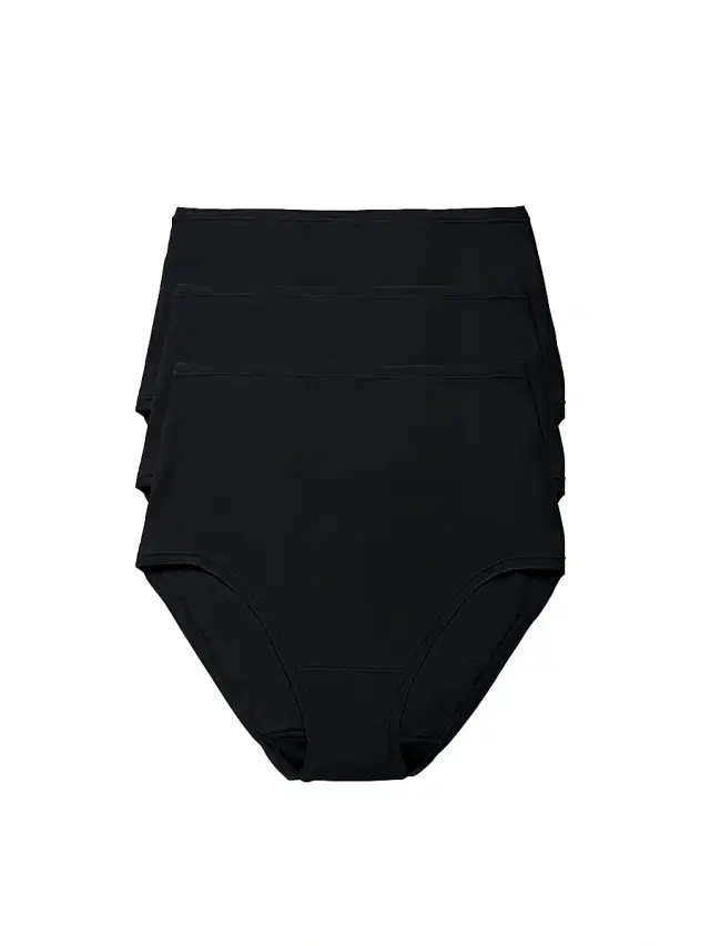 Natori Women's Bliss Bare Cotton High Waist Brief 3-Pack - Black
