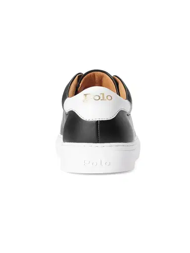 Polo Ralph Lauren Men's Jermain II Leather Low-Top Sneakers - Black | Thumbnail 3 Polo Ralph Lauren Men's Jermain II Leather Low-Top Sneakers - Black | Thumbnail 3