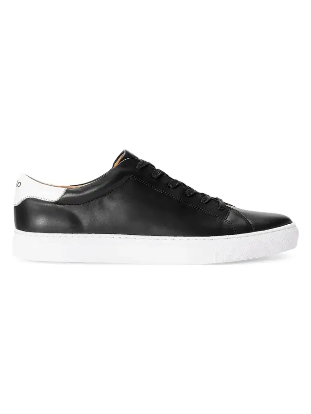 Polo Ralph Lauren Men's Jermain II Leather Low-Top Sneakers - Black