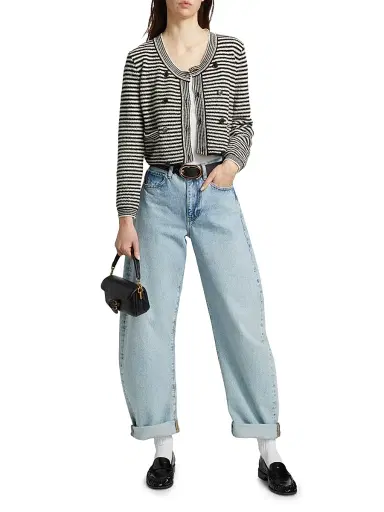 FRAME Women's Bubble Mid-Rise Barrel Jeans - Outlaw | Thumbnail 2