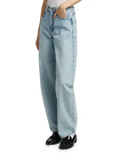 FRAME Women's Bubble Mid-Rise Barrel Jeans - Outlaw | Thumbnail 4