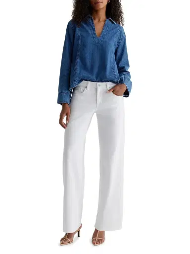 AG Jeans Women's Adria Mid-Rise Relaxed Fit Jeans - Gallery White - Size 31 | Thumbnail 2