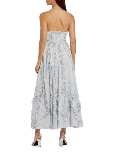 Mac Duggal Women's Cocktail Floral Cotton Strapless Gown - Blue Multi - Size 12 | Thumbnail 2 Mac Duggal Women's Cocktail Floral Cotton Strapless Gown - Blue Multi - Size 12 | Thumbnail 2