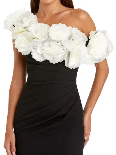 Mac Duggal Women's Evening Floral Jersey Off-The-Shoulder Gown | Thumbnail 3 Mac Duggal Women's Evening Floral Jersey Off-The-Shoulder Gown | Thumbnail 3
