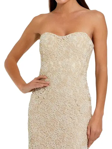Mac Duggal Women's Embellished Lace Strapless Sweetheart Gown - Beige - Size 14 | Thumbnail 3 Mac Duggal Women's Embellished Lace Strapless Sweetheart Gown - Beige - Size 14 | Thumbnail 3