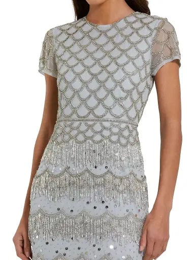 Mac Duggal Women's Evening Beaded Cap-Sleeve Gown - Seafoam - Size 14 | Thumbnail 3 Mac Duggal Women's Evening Beaded Cap-Sleeve Gown - Seafoam - Size 14 | Thumbnail 3