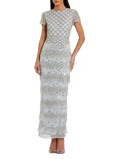 Mac Duggal Women's Evening Beaded Cap-Sleeve Gown - Seafoam - Size 14 | Thumbnail 1 Mac Duggal Women's Evening Beaded Cap-Sleeve Gown - Seafoam - Size 14 | Thumbnail 1