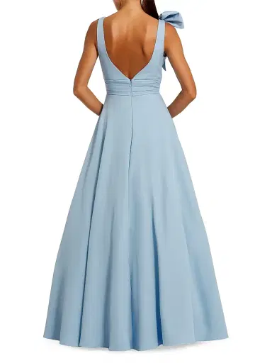 Mac Duggal Women's Crepe Sleeveless V-Neck Gown - Powder Blue - Size 16 | Thumbnail 2 Mac Duggal Women's Crepe Sleeveless V-Neck Gown - Powder Blue - Size 16 | Thumbnail 2