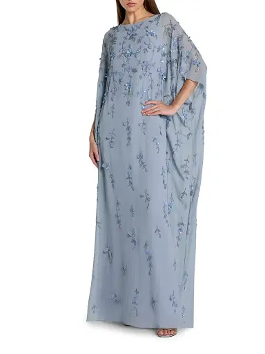 Mac Duggal Women's Embellished Trapeze Dress - Powder Blue - Size 16 | Thumbnail 1