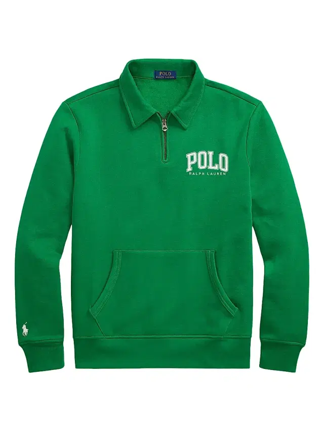 Polo Ralph Lauren Men's Logo Cotton-Blend Fleece Polo Sweatshirt - Cruise Green