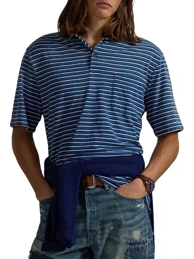 Polo Ralph Lauren Men's Classic-Fit Striped Jersey Polo Shirt - Medium Indigo Multi - Size XXL | Thumbnail 3 Polo Ralph Lauren Men's Classic-Fit Striped Jersey Polo Shirt - Medium Indigo Multi - Size XXL | Thumbnail 3