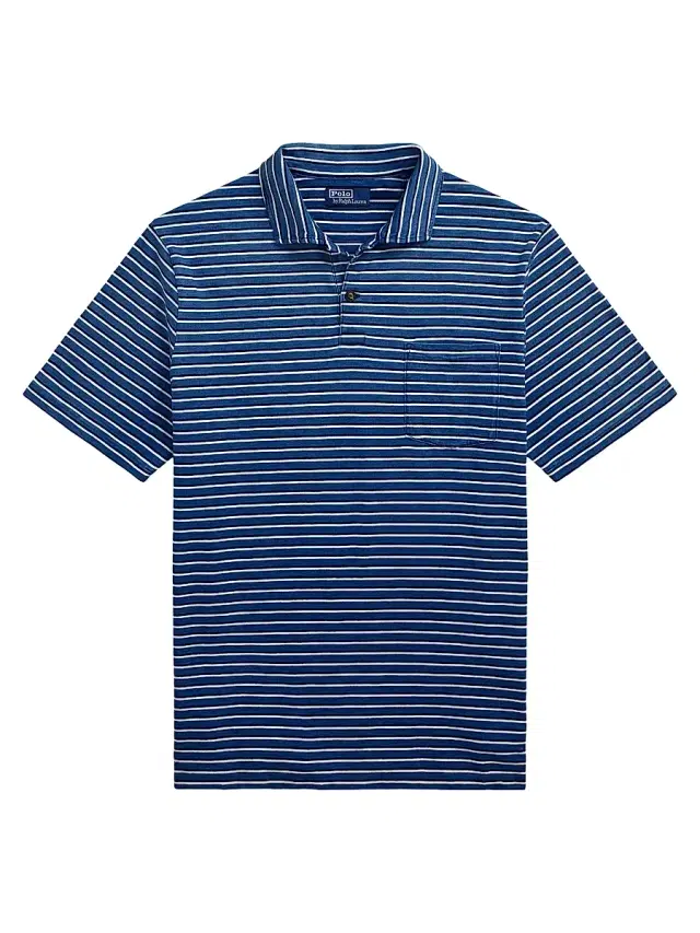Polo Ralph Lauren Men's Classic-Fit Striped Jersey Polo Shirt - Medium Indigo Multi