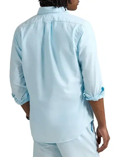 Polo Ralph Lauren Men's Classic-Fit Mineral-Dyed Oxford Shirt - Sky | Thumbnail 4
