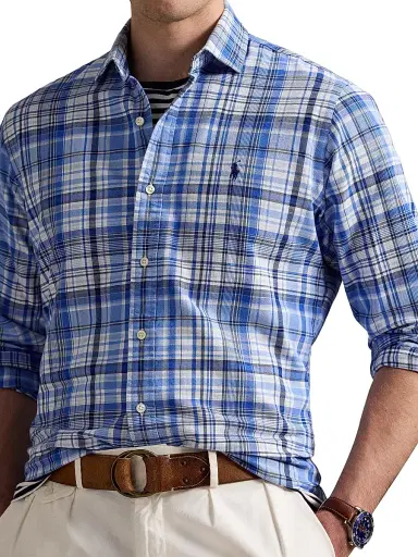 Polo Ralph Lauren Men's Classic-Fit Plaid Oxford Shirt - Blue Multi | Thumbnail 5 Polo Ralph Lauren Men's Classic-Fit Plaid Oxford Shirt - Blue Multi | Thumbnail 5