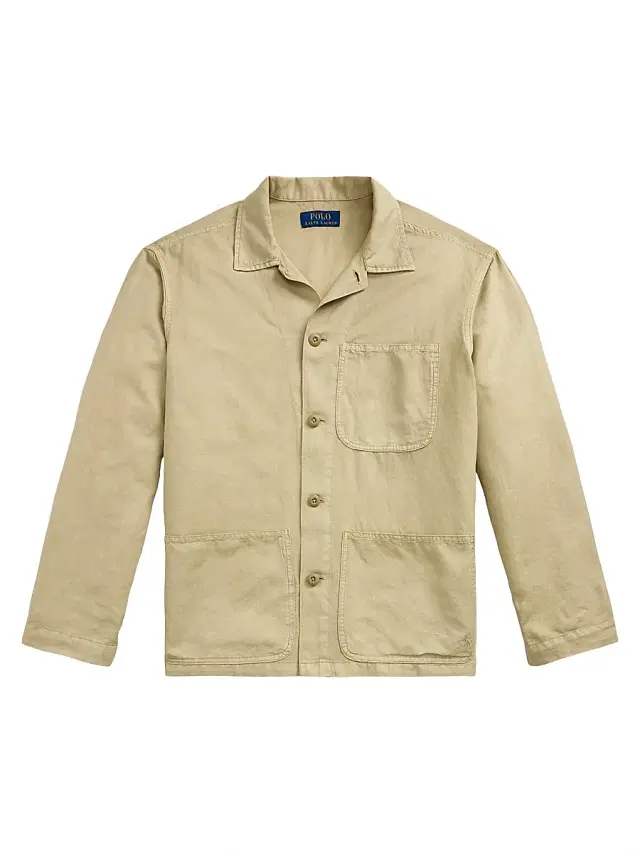 Polo Ralph Lauren Men's Logo-Embroidered Linen-Cotton Overshirt - Coastal Beige