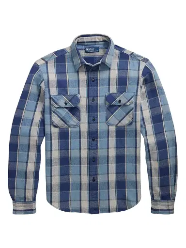 Polo Ralph Lauren Men's Classic-Fit Plaid Flannel Workshirt - Blue Multi - Size XXL | Thumbnail 1 Polo Ralph Lauren Men's Classic-Fit Plaid Flannel Workshirt - Blue Multi - Size XXL | Thumbnail 1