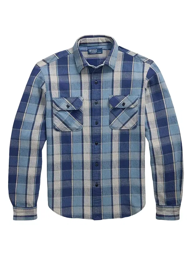 Polo Ralph Lauren Men's Classic-Fit Plaid Flannel Workshirt - Blue Multi - Size XXL