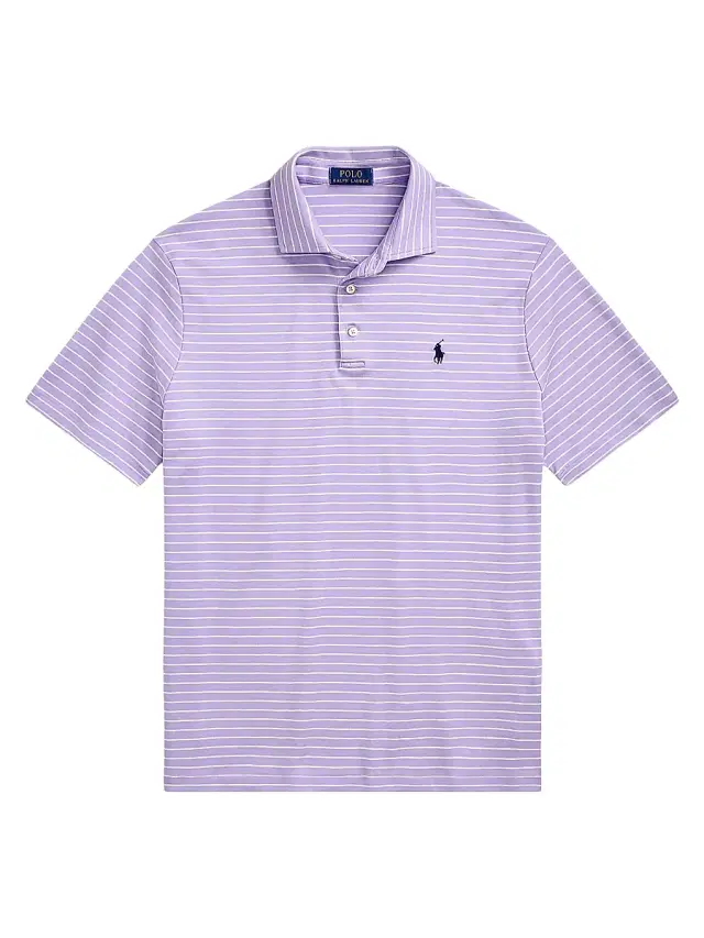Polo Ralph Lauren Men's Classic-Fit Soft Cotton Polo Shirt - Powder Purple White