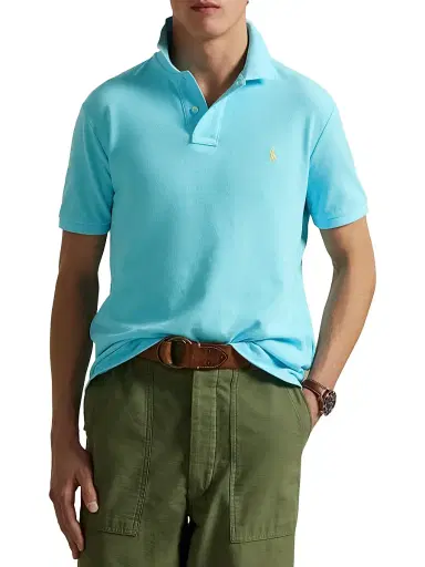 Polo Ralph Lauren Men's Classic-Fit Mesh Polo Shirt - Aqua Blue - Size XXL | Thumbnail 3 Polo Ralph Lauren Men's Classic-Fit Mesh Polo Shirt - Aqua Blue - Size XXL | Thumbnail 3