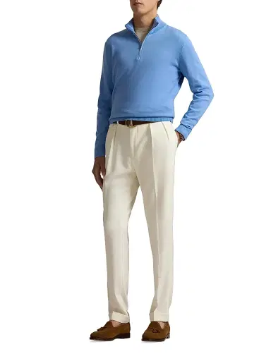 Polo Ralph Lauren Men's Cotton Quarter-Zip Sweater - Bristol Blue | Thumbnail 2